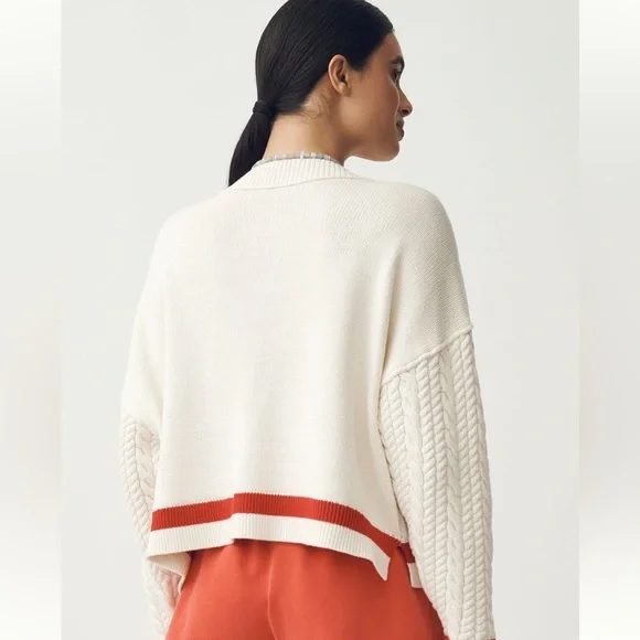 Anthropologie Maeve graphic cable knit sweater size small EUC - Picture 3 of 6